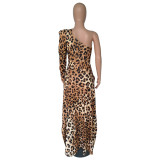 Sexy Printed One Shoulder High Low Irregular Top NK-8515