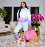 Gradient Hoodie Casual Two Piece Sets BGN-215