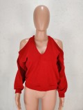 Solid Knitted Off Shoulder Sexy Tops WSM-5123