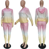 Gradient Hoodie Casual Two Piece Sets BGN-215