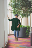 Plus Size Solid Color Loose Long Sleeve Dress NY-8844