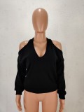 Solid Knitted Off Shoulder Sexy Tops WSM-5123
