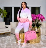Gradient Hoodie Casual Two Piece Sets BGN-215