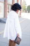 Plus Size Solid Color Loose Long Sleeve Dress NY-8844