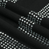 Sexy Hot Drilling V Neck Long Sleeve Bodycon Dress FSXF-FS82