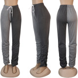 Casual Color Block Ruched Pants NY-2051