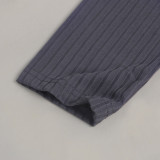 Solid Ribbed Tank Top+Long Cloak+Pants 3 Piece Sets FSXF-F314