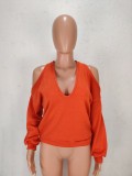 Solid Knitted Off Shoulder Sexy Tops WSM-5123