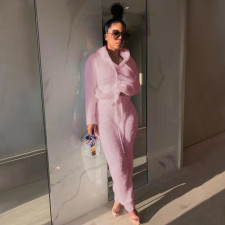 Plus Size Plush Hooded Long Sleeve 2 Piece Pants Set HNIF-061