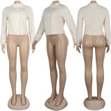 Autumn Winter Zipper Plush Solid Color Coat Tops NY-8858