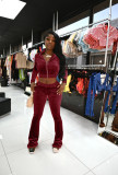 Casual Long Sleeve Zipper Long Sleeve 2 Piece Sets XMY-9294