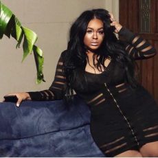 Plus Size Black See Through Long Sleeve Club Dress NK-8538