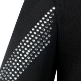 Sexy Hot Drilling V Neck Long Sleeve Bodycon Dress FSXF-FS82