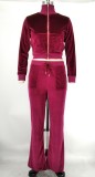 Casual Long Sleeve Zipper Long Sleeve 2 Piece Sets XMY-9294