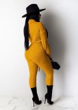 Solid Color High Neck Long Sleeve Jumpsuits NY-8876