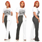 Color Block Plus Size All-match Casual Pants NY-8899