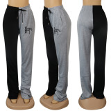 Color Block Plus Size All-match Casual Pants NY-8899