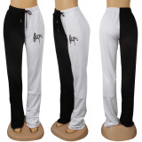 Color Block Plus Size All-match Casual Pants NY-8899