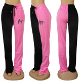 Color Block Plus Size All-match Casual Pants NY-8899