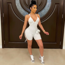 Sexy Backless Lace Up Rompers OSM-4348