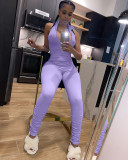 Solid Color Sleeveless Skinny Jumpsuits OSM-4212