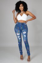 Fashion Ripped Denim Pencil Pants OSM-5318