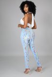 Fashion Ripped Denim Pencil Pants OSM-5318
