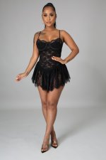 Sexy Lace Sling Mini Club Dress OSM-5291