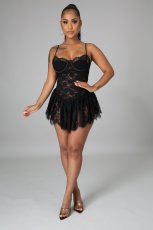Sexy Lace Sling Mini Club Dress OSM-5291