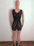 Lace Deep V Sleeveless Rompers OSM-4349