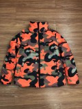 Plus Size Camo Print Zipper Winter Parka Down Jacket OSM-4548