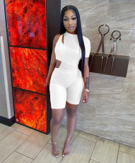 Fashion Asymmetric Single Sleeve Mesh Two Piece Sets OSM-4340