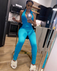 Solid Color Sleeveless Skinny Jumpsuits OSM-4212
