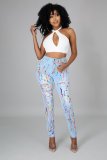 Fashion Ripped Denim Pencil Pants OSM-5318