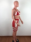 Sexy Knitting Haler Hollow Out Two Piece Skirt Set OSM-4072