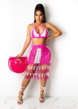 Sexy Knitting Haler Hollow Out Two Piece Skirt Set OSM-4072