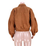 Plus Size Corduroy Full Sleeve Jacket ASL-6522