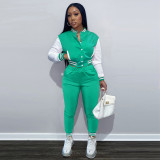 Casual Baseball Jacket And Pants 2 Piece Sets FSL-F176