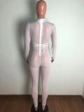 Sexy Long Sleeve Slim Jumpsuits With Bra OSM-4343