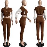 Casual Baseball Jacket And Pants 2 Piece Sets FSL-F176