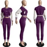 Casual Baseball Jacket And Pants 2 Piece Sets FSL-F176