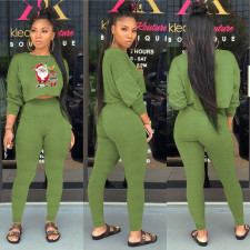Christmas Print Long Sleeve Casual 2 Piece Sets WY-66221