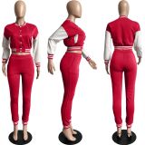 Casual Baseball Jacket And Pants 2 Piece Sets FSL-F176