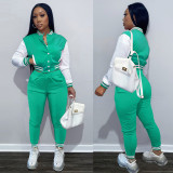 Casual Baseball Jacket And Pants 2 Piece Sets FSL-F176