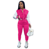 Casual Baseball Jacket And Pants 2 Piece Sets FSL-F176