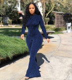 Plus Size Sexy Long Sleeves Skinny Flared Jumpsuit CL-6039