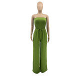 Solid Sexy Off Shoulder Wide Leg Jumpsuit ANDF-0605