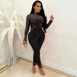 Solid Color Sexy Long Sleeve Jumpsuit PN-6691