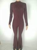 Plus Size Sexy Long Sleeves Skinny Flared Jumpsuit CL-6039