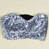 Casual Fashion Sexy Slim Sequin Short Three Piece Set NY-1009